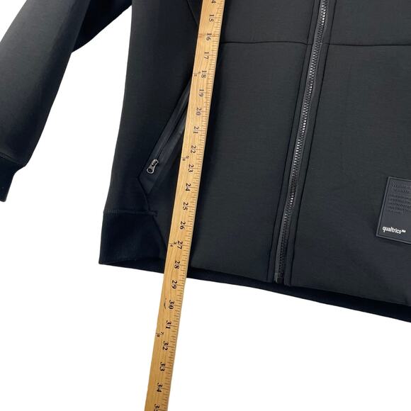 Qualtrics Soft Shell Jacket Black Men's SZ L Pockets Zip Front Hooded EUC - Picture 8 of 11